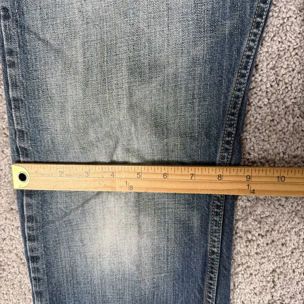 Levis 505 Jeans Mens 32x30 Faded Whiskered Denim Straight Leg Y2K Honeycomb Work